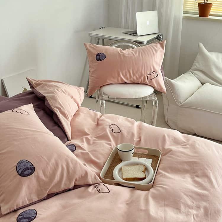 Bộ chăn ga gối cotton họa tiết củ khoai tím MM2275 7