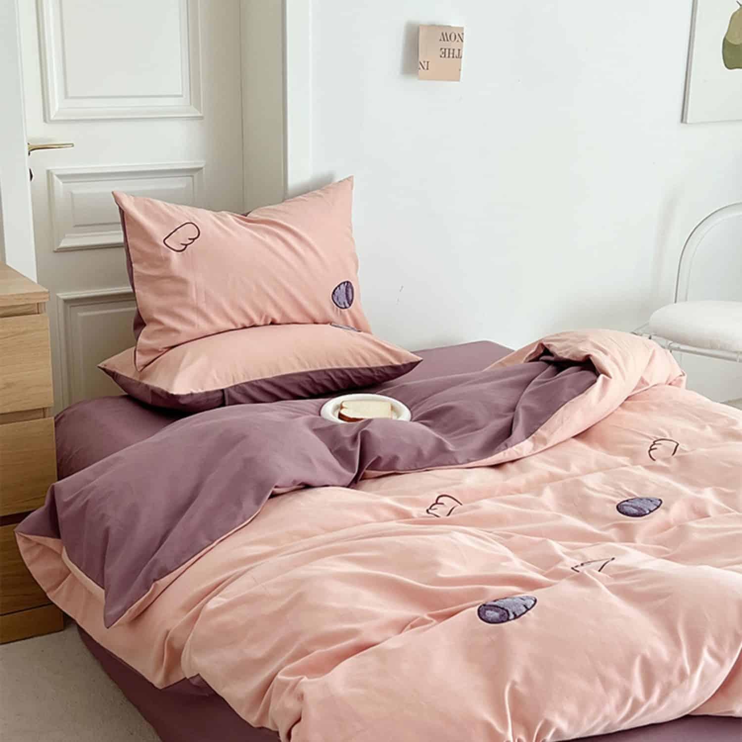 Bộ chăn ga gối cotton họa tiết củ khoai tím MM2275 9