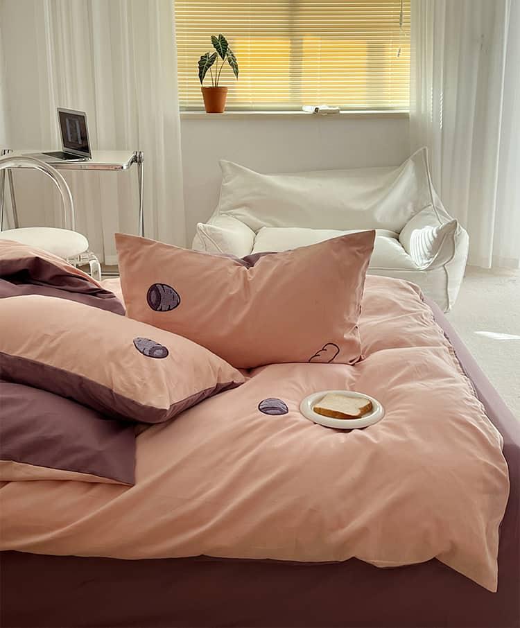 Bộ chăn ga gối cotton họa tiết củ khoai tím MM2275 10