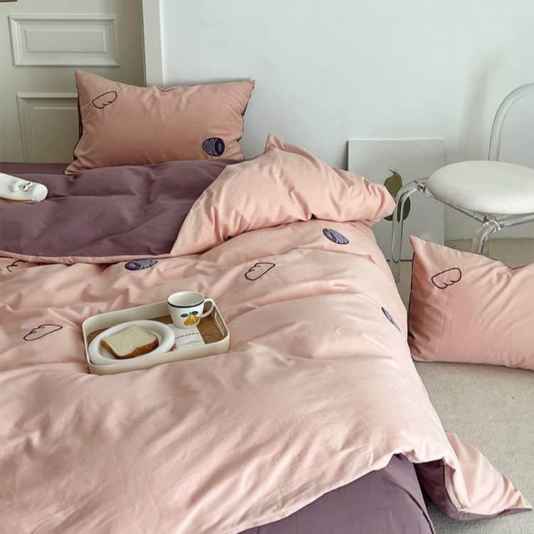 Bộ chăn ga gối cotton họa tiết củ khoai tím MM2275 12