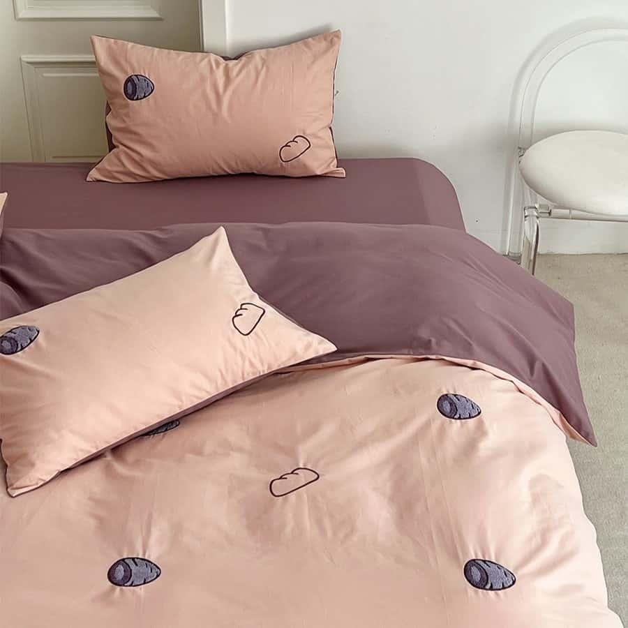 Bộ chăn ga gối cotton họa tiết củ khoai tím MM2275 13