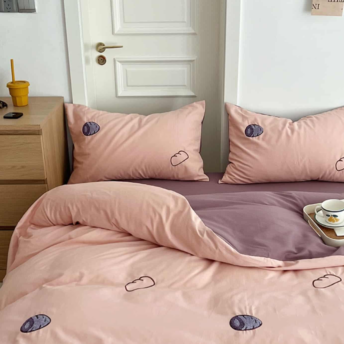 Bộ chăn ga gối cotton họa tiết củ khoai tím MM2275 15