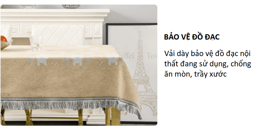 Khăn trải bàn sợt tổng hợp dệt họa tiết STF3668 10