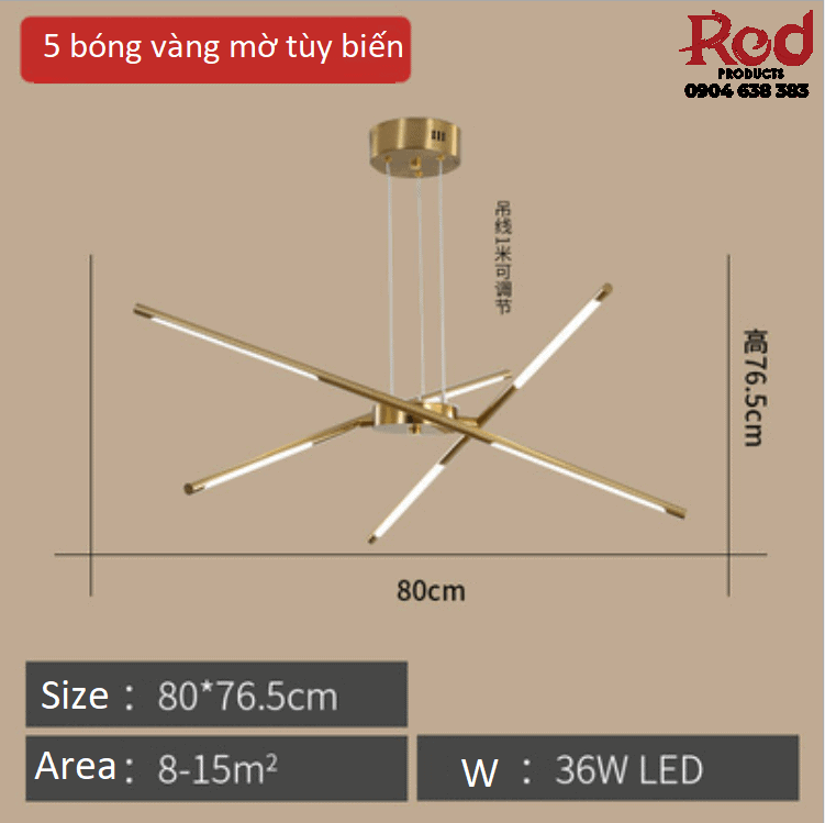 Đèn thả bàn hiện đại màu vàng HSF7821G7