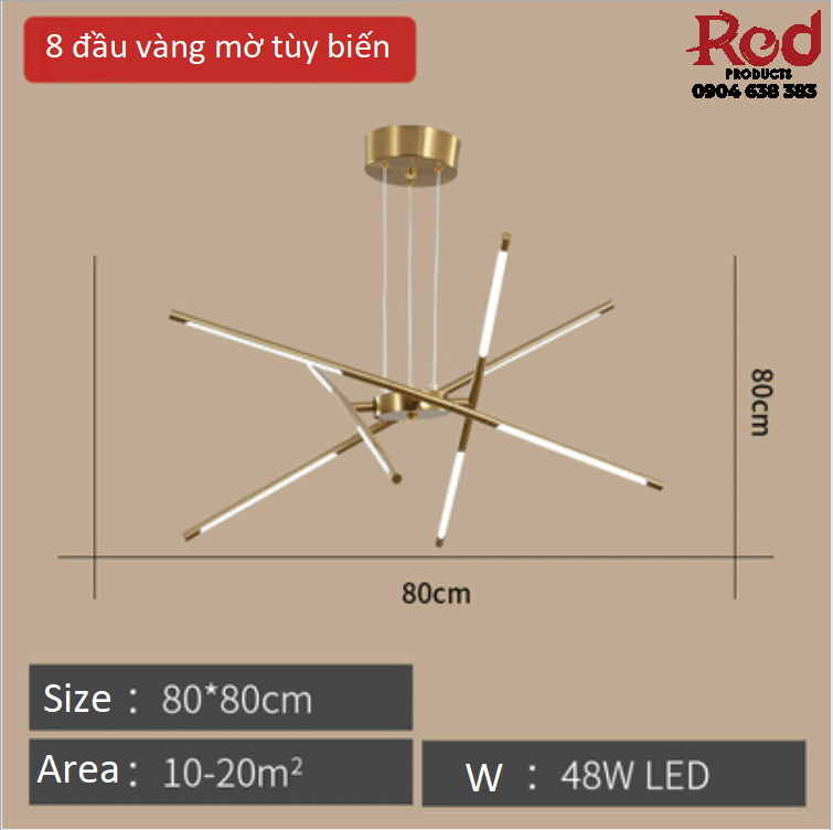 Đèn thả bàn hiện đại màu vàng HSF7821G8