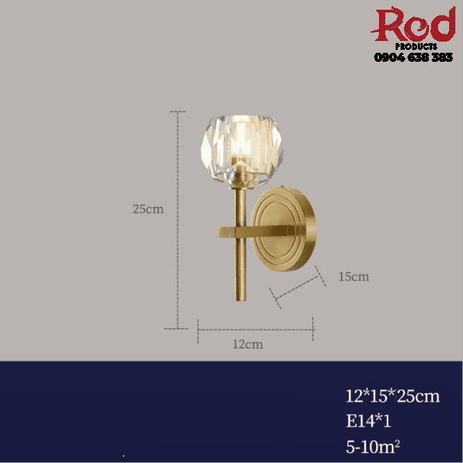 Đèn treo tường cổ điển bằng đồng thau B6060 9