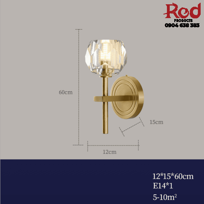 Đèn treo tường cổ điển bằng đồng thau B6060 8