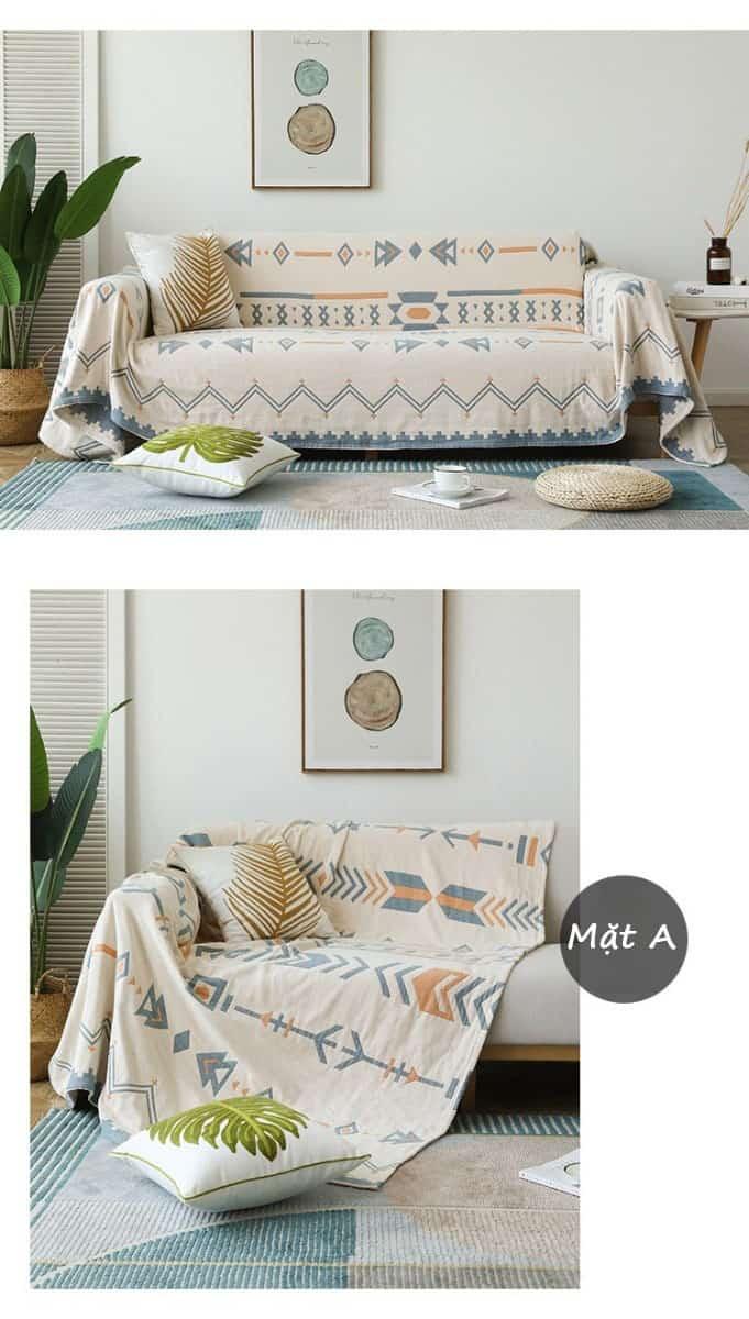 Tấm phủ sofa cotton hoạ tiết cách điệu YY2001A 17