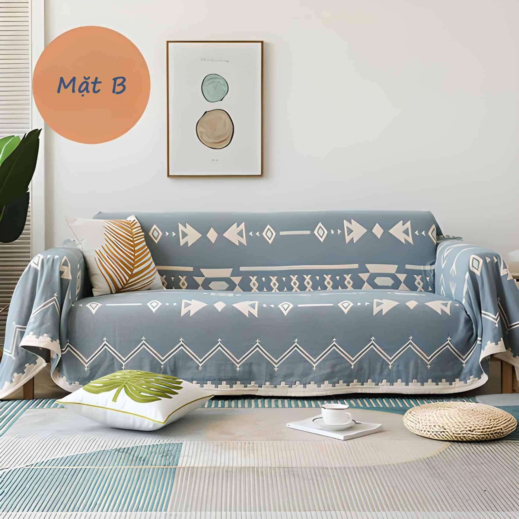 Tấm phủ sofa cotton hoạ tiết cách điệu YY2001A 16