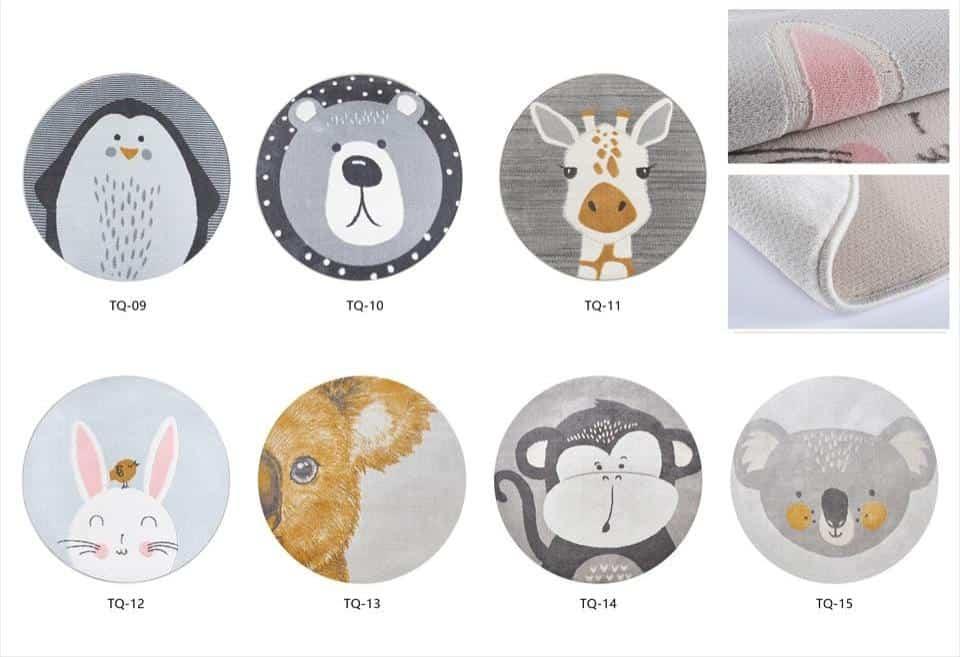 Thảm trải sàn tròn polyester họa tiết cho bé FDC0509B 9