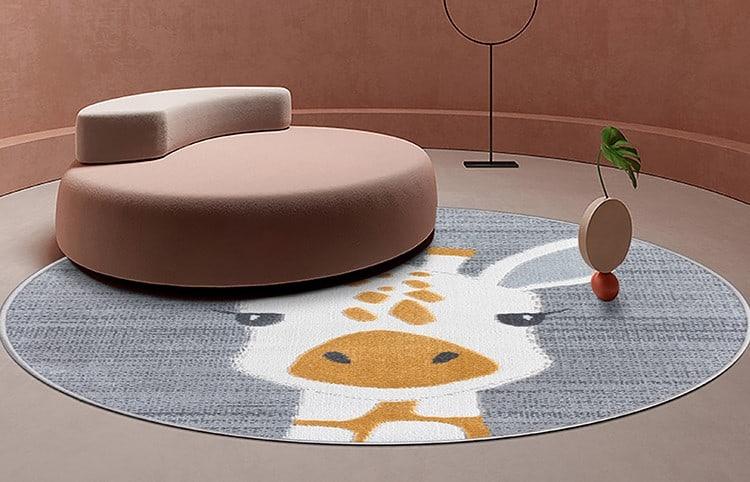 Thảm trải sàn tròn polyester họa tiết cho bé FDC0509B 3