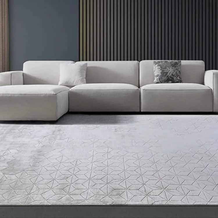 Thảm trang trí tơ lụa màu xám hiện đại FDC6854 9 Thảm trang trí tơ lụa màu xám hiện đại FDC6854 10