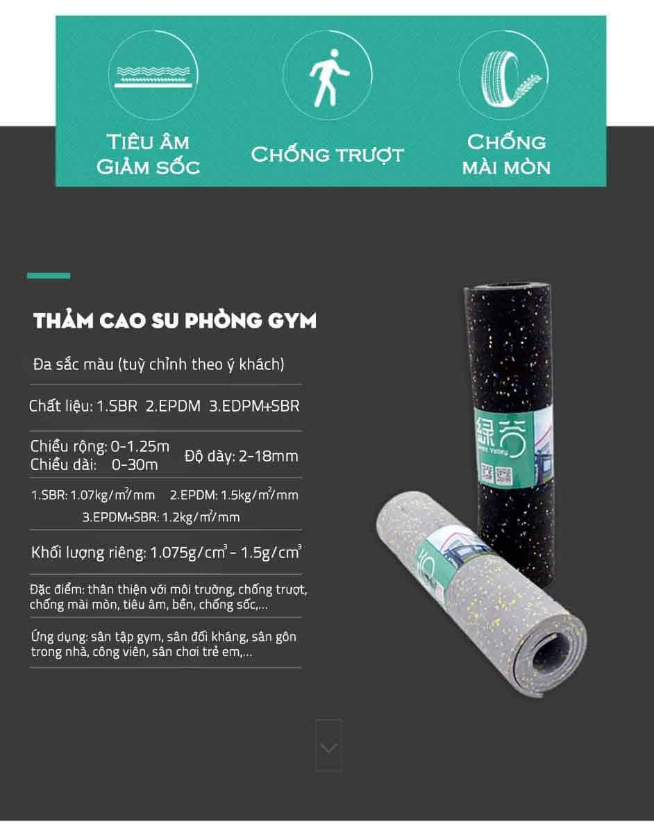 Thảm cuộn cao su phòng gym EPDM đốm bền chắc TEPCS50 6 Thảm cuộn cao su phòng gym EPDM đốm bền chắc TEPCS50 10