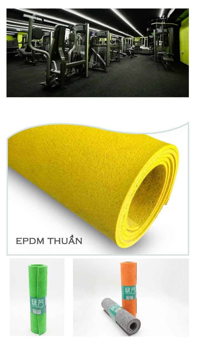 Thảm cuộn cao su phòng gym EPDM đốm bền chắc TEPCS50 8 Thảm cuộn cao su phòng gym EPDM đốm bền chắc TEPCS50 12
