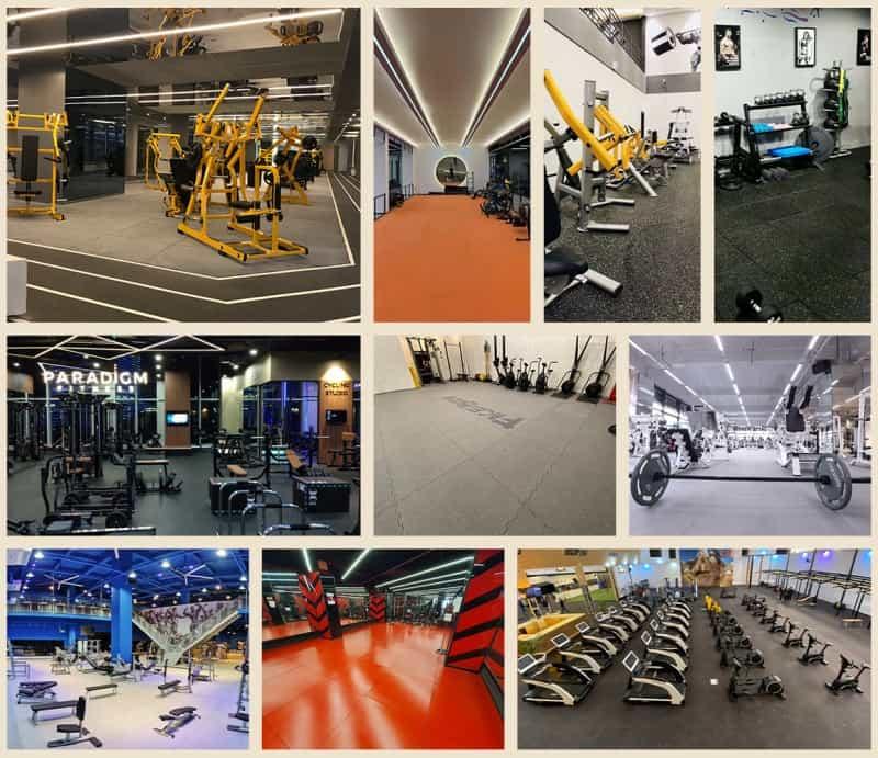 Thảm cao su tấm màu trơn cho phòng gym TC10015 35