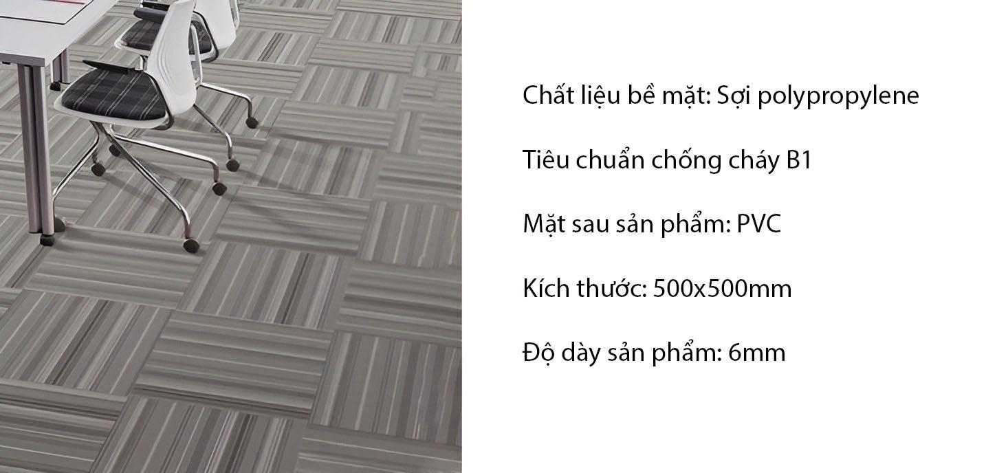 Thảm trải sàn phòng tiếp tân sọc dọc đế PVC FC1691 12