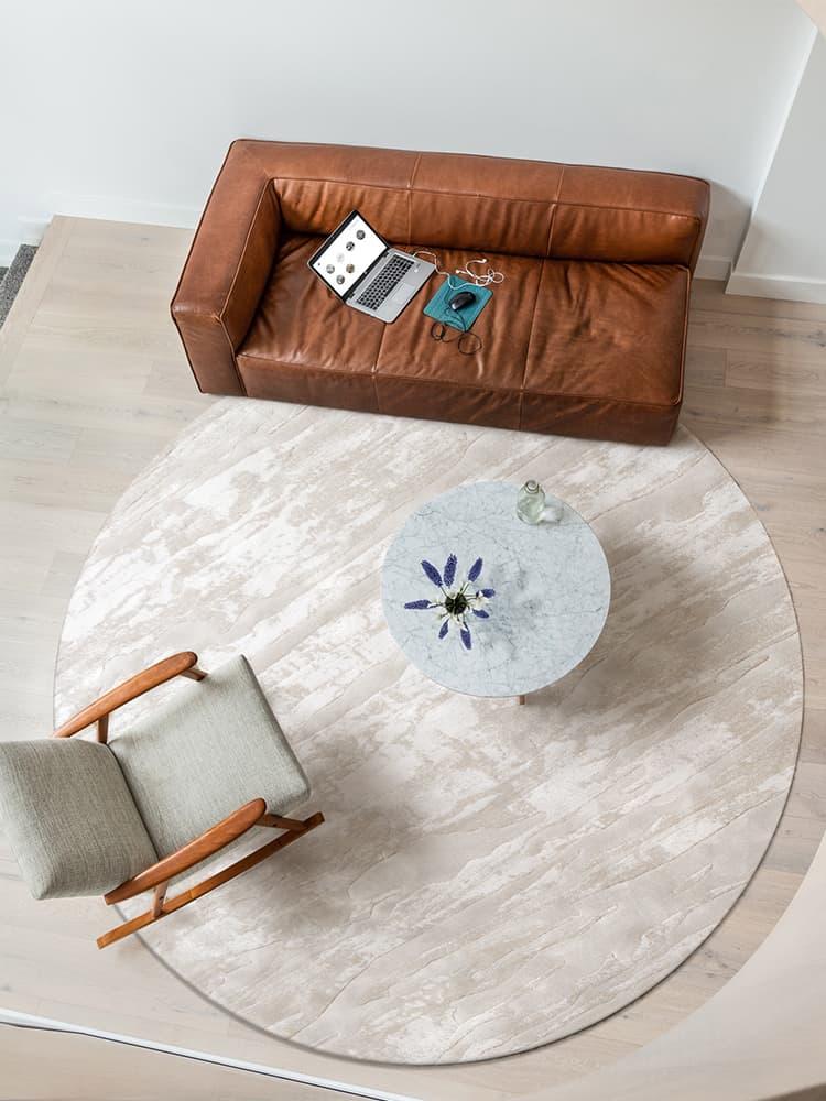 Thảm tròn trải sàn họa tiết màu trơn Bắc Âu FDC3712 10