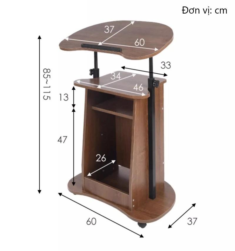 Bàn làm việc đứng kết hợp kệ sách đa năng FS7258 15