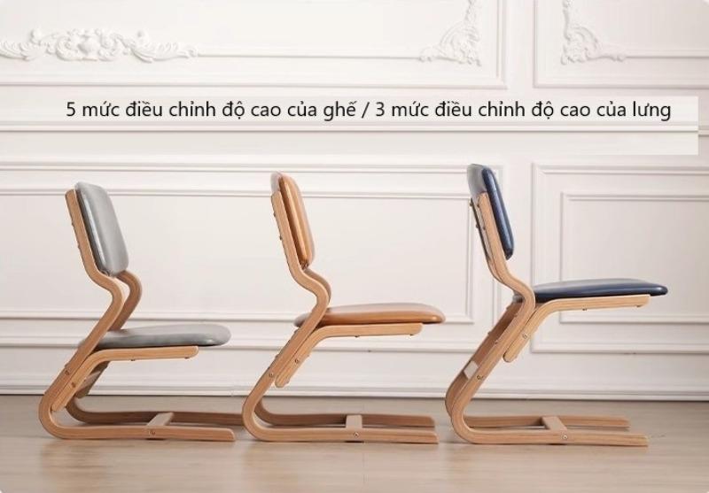 Ghế gỗ làm việc đọc sách công thái học QS6791 15