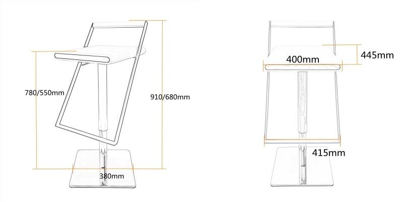 Ghế quầy bar đệm da hiện đại kiểu Ý CM2973 12