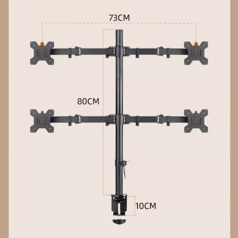 Giá đỡ 4 màn hình kẹp bàn đa năng ZC6884 11