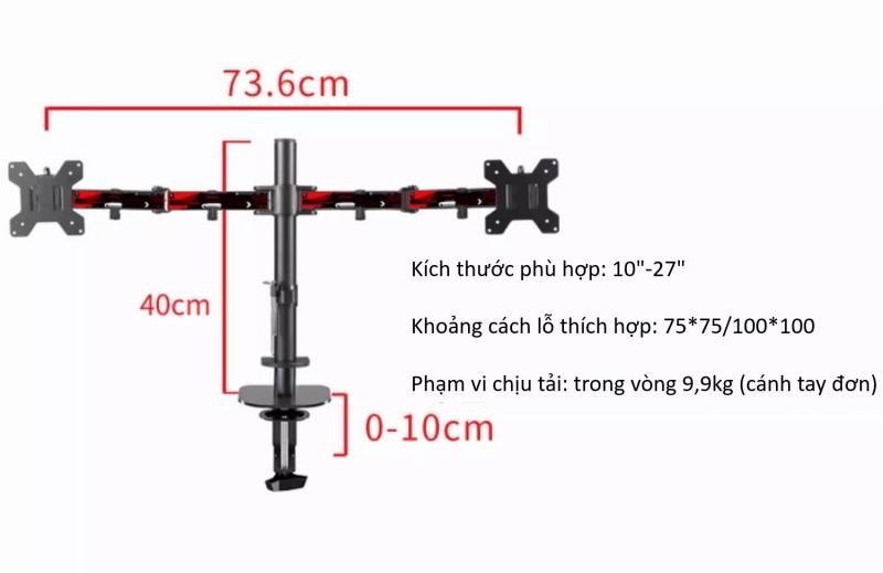 Giá đỡ màn hình kép họa tiết năng động ZC6443 11