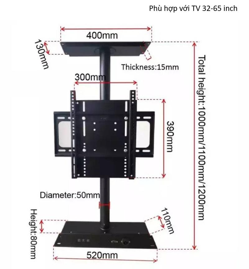 Giá đỡ TV âm tủ xoay 360 độ BR7267 10