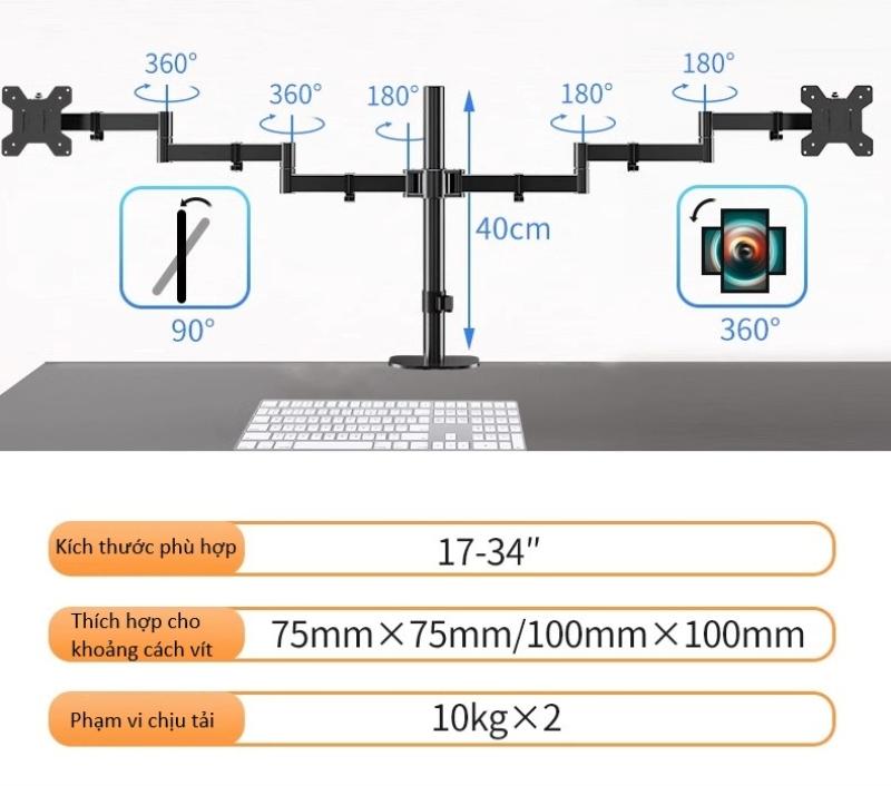 Giá treo màn hình máy tính kẹp bàn ZC9462 8