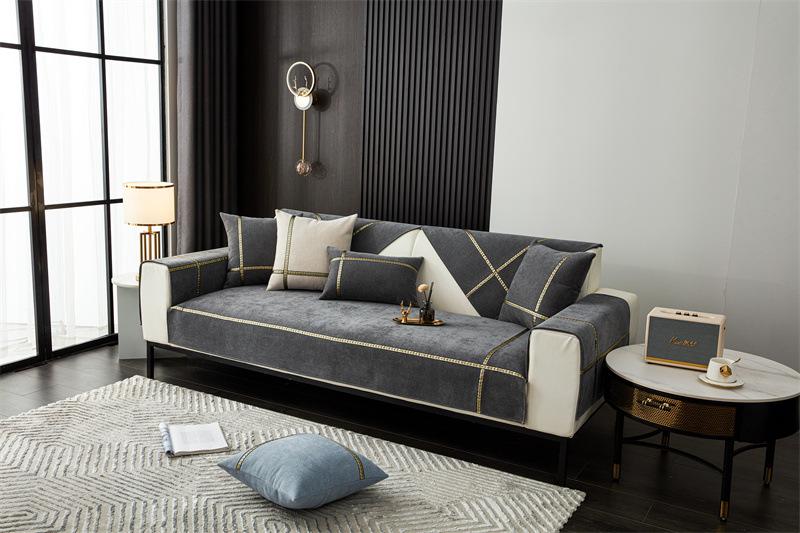 Tấm phủ ghế sofa viền vàng sang trọng PQH149 4