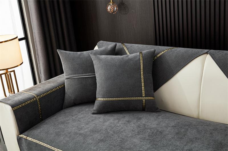 Tấm phủ ghế sofa viền vàng sang trọng PQH149 7