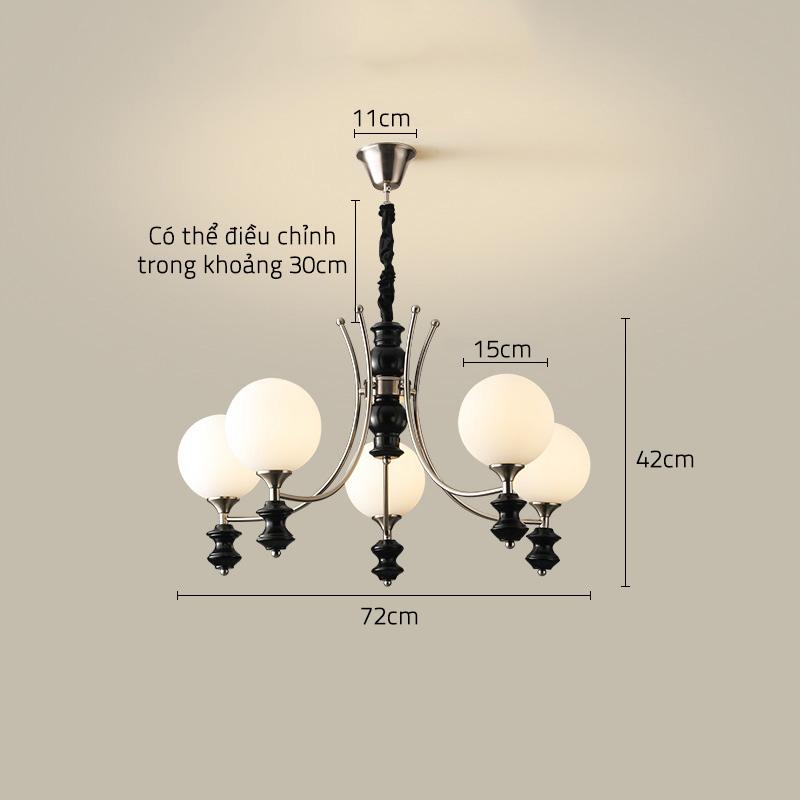 Đèn chùm thả trần decor kiểu Pháp sang trọng ZDL5007 12