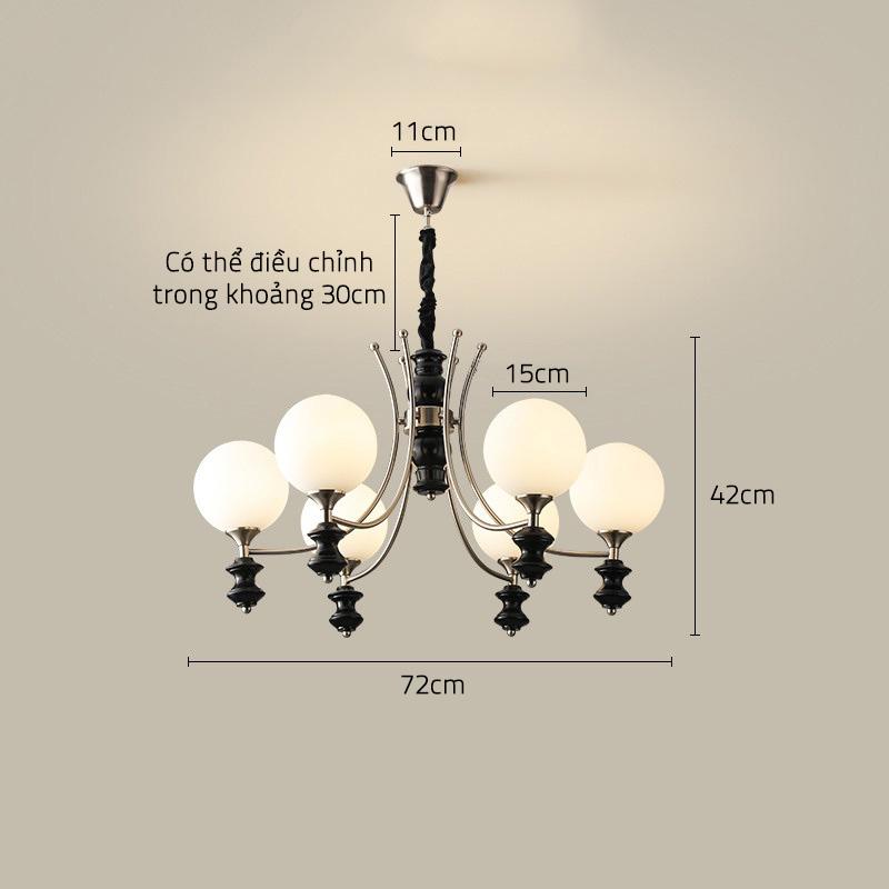 Đèn chùm thả trần decor kiểu Pháp sang trọng ZDL5007 13