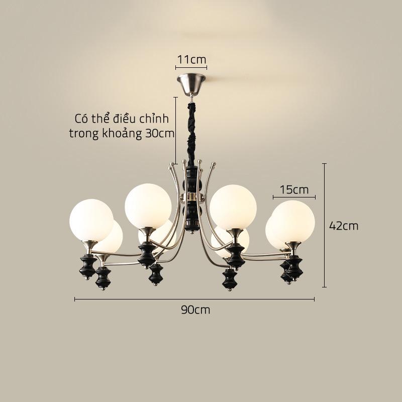 Đèn chùm thả trần decor kiểu Pháp sang trọng ZDL5007 14