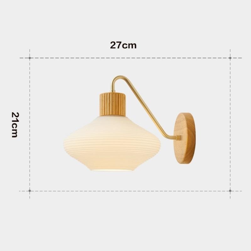 Đèn gắn tường thủy tinh đui gỗ Wabi-sabi XL3218 10