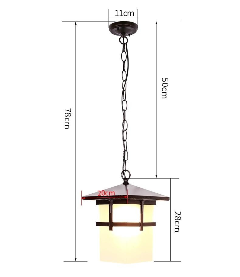 Đèn thả hành lang ngoài trời trang trí biệt thự DD033 11