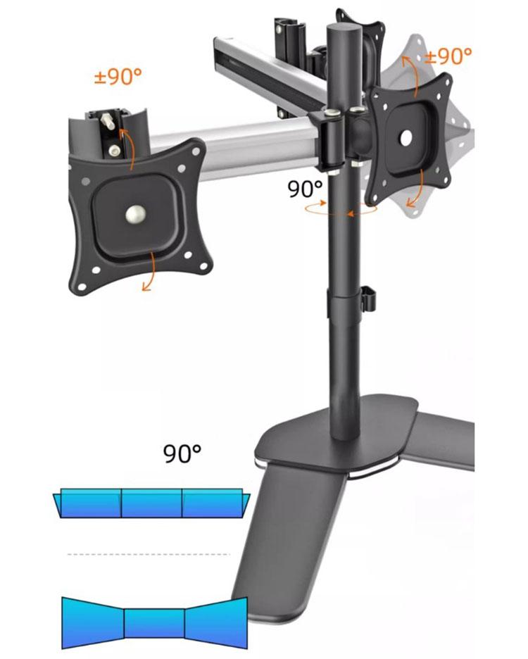 Giá đỡ ba màn hình xoay đa chiều ZEC3303 10