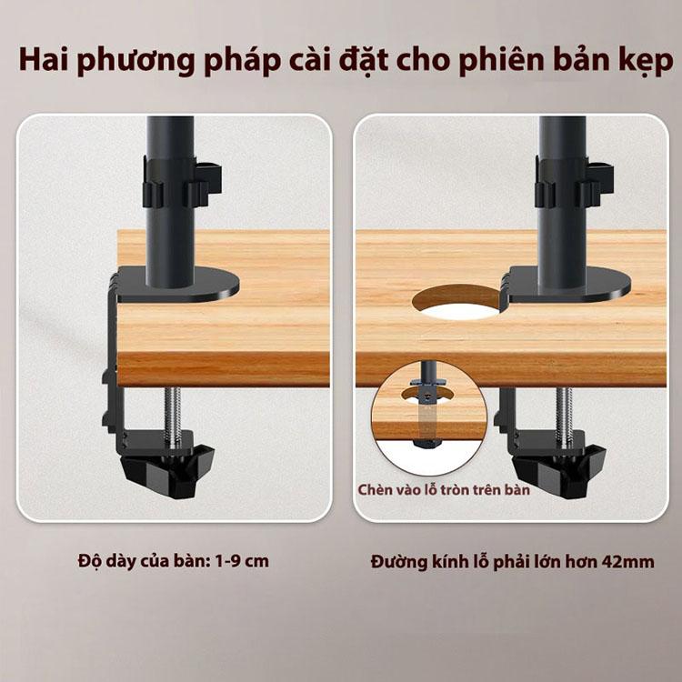 Giá đỡ hai màn hình máy tính xếp dọc ZEM6802 12