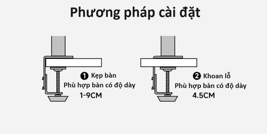 Giá treo màn hình máy tính kẹp kệ sách ZEM8411 11