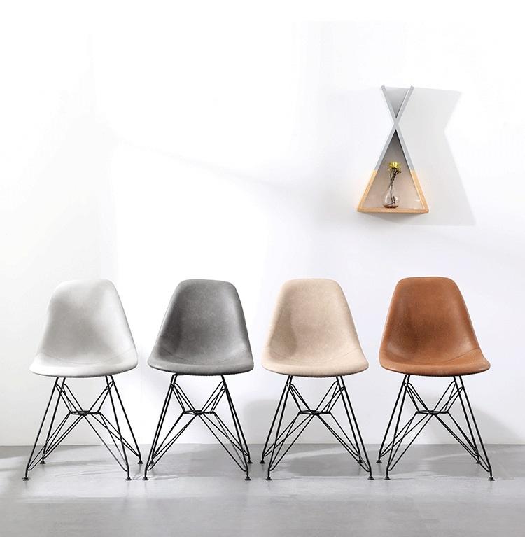 Ghế Eames đệm da khung kim loại cao cấp BB6137 7