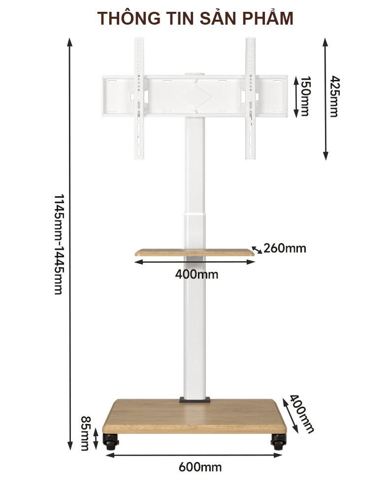 Giá đỡ Tivi di động kệ gỗ cao cấp FSH25 10