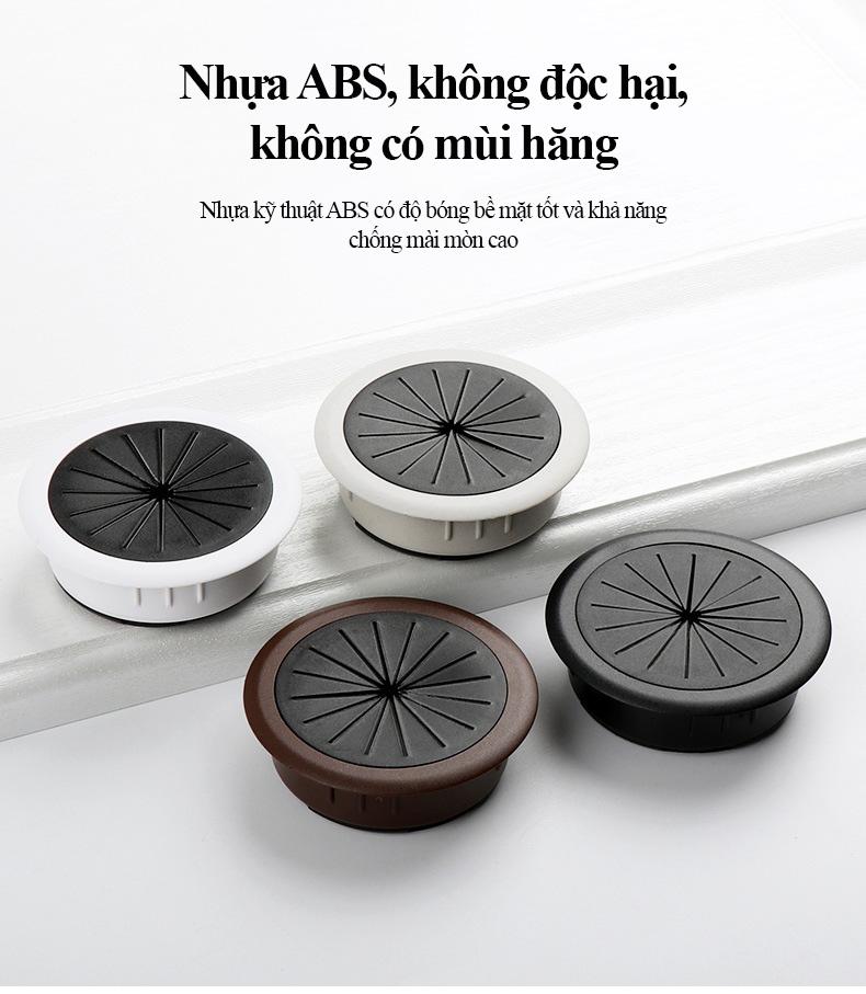 Nắp luồn dây điện nhựa ABS cao cấp tròn nhiều màu HB6480 7