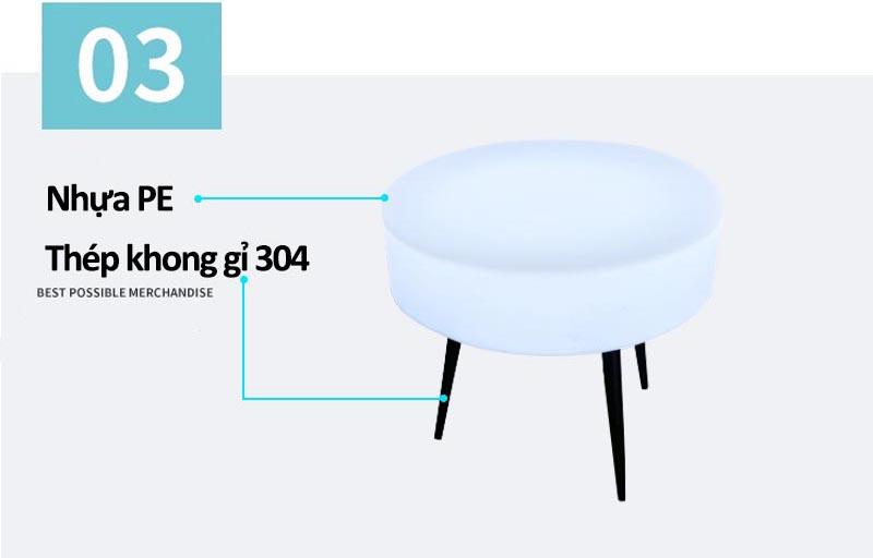 Bộ bàn ghế bar tròn đèn led giải trí ngoài trời FLF723 16