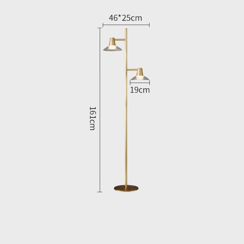 Đèn cây đứng bằng đồng 2 bóng kiểu Pháp FLM127 12