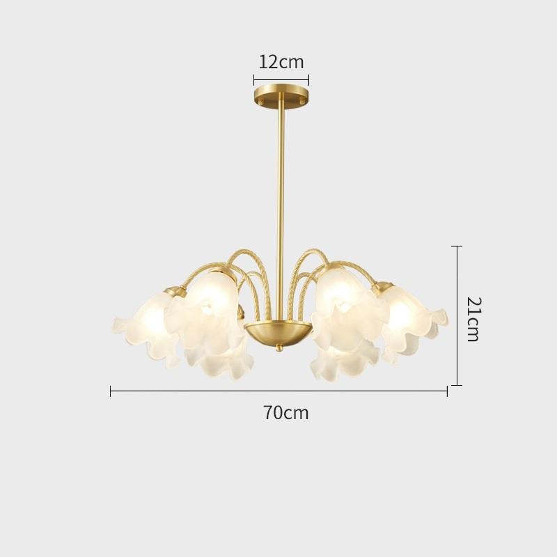 Đèn chùm đồng và thủy tinh hoa Ly tinh tế FLM107 12