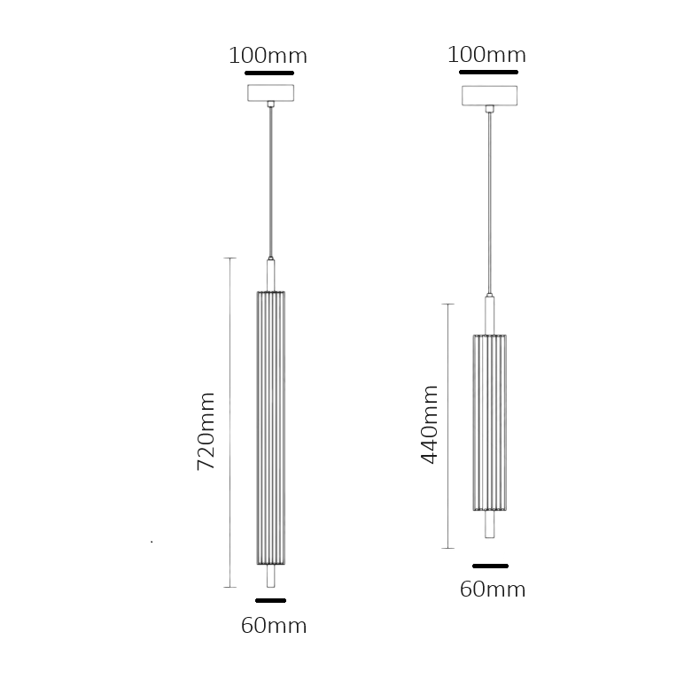 Đèn thả đầu giường decor trụ tròn bằng đồng FLM090 11