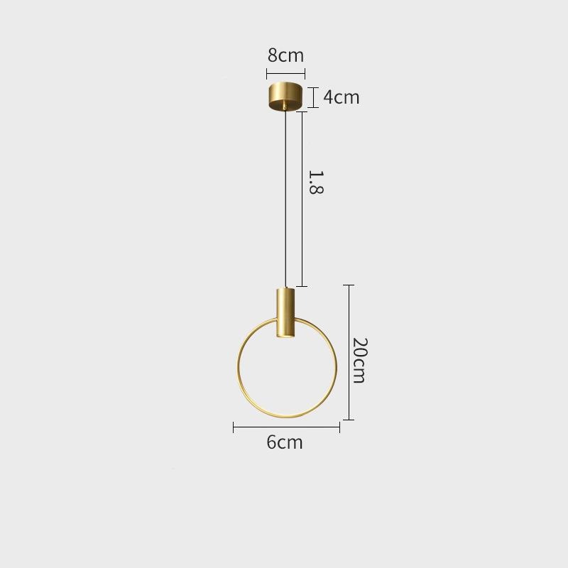 Đèn thả trần đồng hình vành đai vũ trụ tối giản FLM407 12