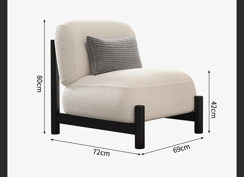 Ghế Armchair lông cừu chân sắt nghệ thuật LX7279 12