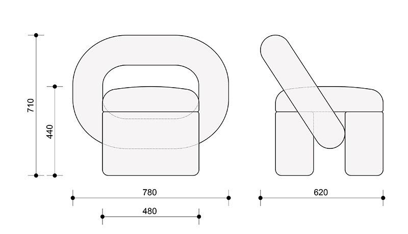 Ghế Sofa tựa lưng kiểu móc sáng tạo tối giản JX437 7