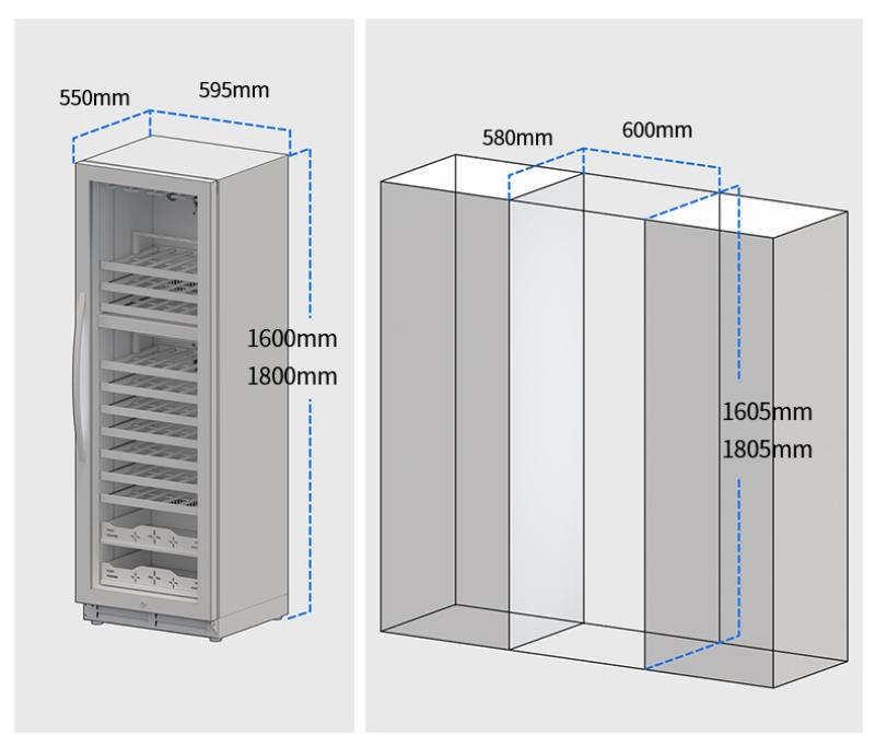 Tủ ướp rượu vang 1m8 nhiệt độ kép tiện dụng VCE686