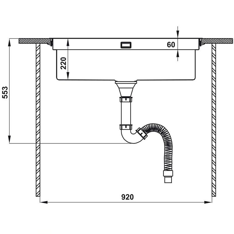 Chậu rửa chén Inox HS21-SSN1S90 Hafele 567.94.020 15